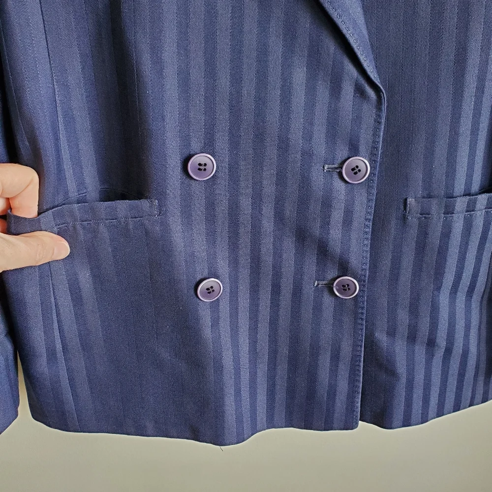 VINTAGE / S / Women's Mr. Jax Double Breasted Button Up Wool Blend Blazer Jacket - Picture 2 of 9